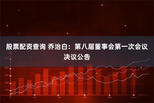 股票配资查询 乔治白：第八届董事会第一次会议决议公告